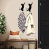 2pcs Black Cat Key Holder Wall-Mounted Metal Coat Rack, Perfect for Christmas Decorations, Funny Gifts for Cat Lovers and Women