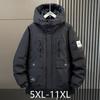 Plus Size 5XL-11XL Fashion Winter Parkas Men's Down Jackets Hooded Waterproof Casual Loose Thick Warm Oversize Outerwears Men Down Coat