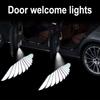 2pcs Angel Wings Door Welcome Lights Projector LED Shadow Lights Lamp Car Accessories For Universal Vehicle Models Wireless