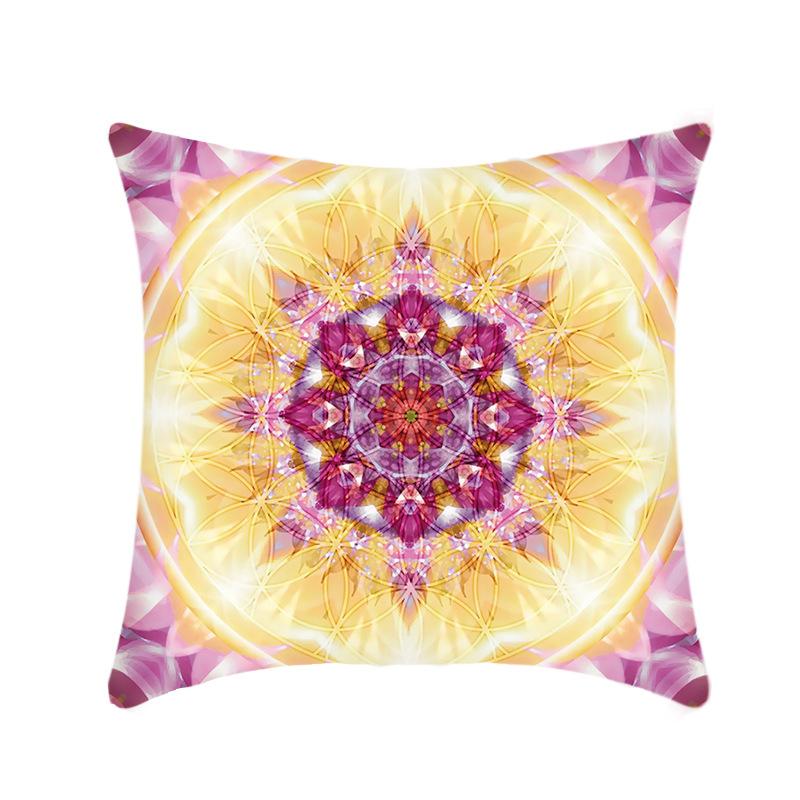Creative Bohemian Style Mandala Sofa Pillow Cover Tatami Bay Window Pillow Cover Short Plush Printed Cushion