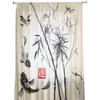 Bamboo Carp Chinese Ink Painting Tulle Curtains For Living Room Bedroom Kitchen Decoration Chiffon Sheer Voile Window Curtains