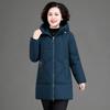 Winter Coat  Middle-Aged Mother Cotton Padded Jacket Long Hooded Parka Female Windproof Loose Warm Outwear