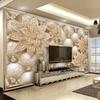 3D Diamond Flower Photo Wallpaper European Jewelry Flower Mural Living Room Sofa Background Home Decoration Wallpaper