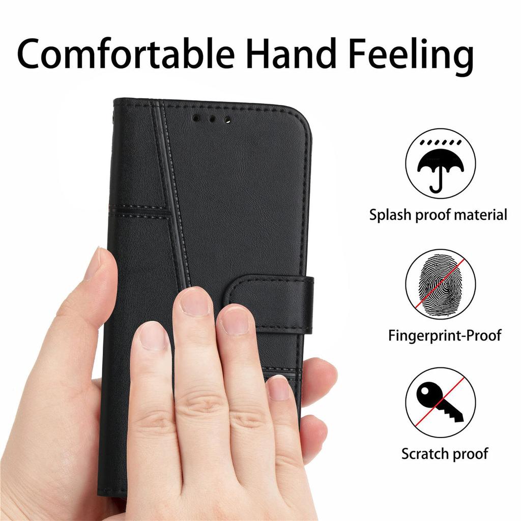 For Motorola Edge 60 Pro 5G Leather Phone Case Foldable Stand Wallet Flip Cover with Strap