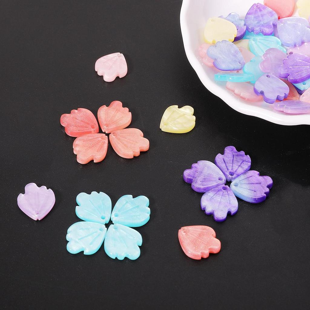 10pcs Acrylic Imitation Shell Peony Petals Pendant Charm For Jewelry Making Antique Accessories