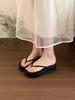 Wedge Heel Heightened Pinch Flip-flops Fairy Shoes 2025 New Summer Outer Wear Holiday Thick-soled Sandals