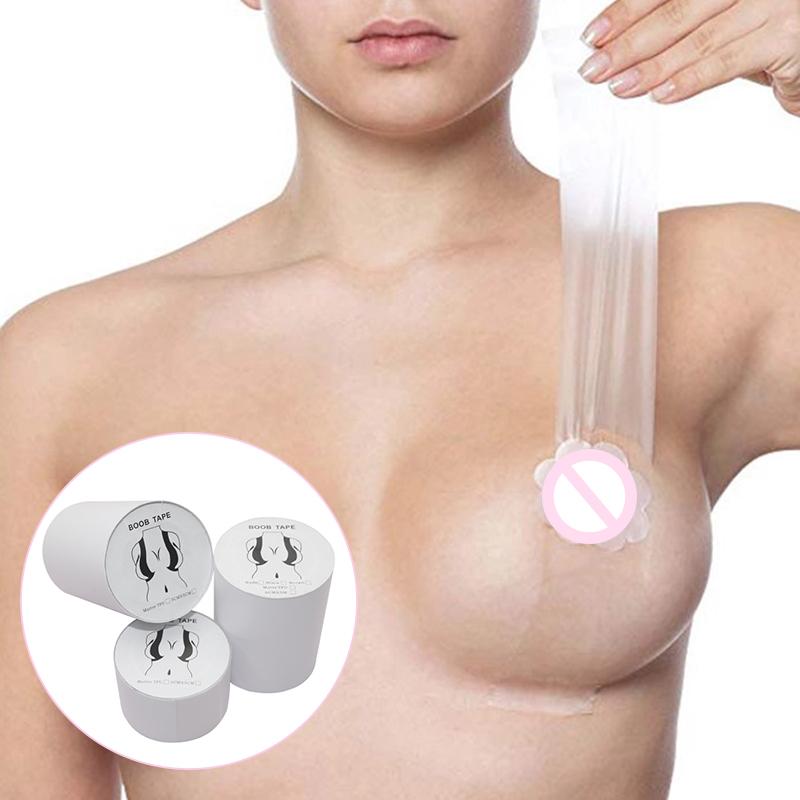 Women Transparent Chest Sticker Breast Lifting Push Up Strapless Invisible Tapes