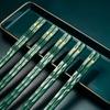 Chopsticks Tableware Set 5 Pairs Sushi Sticks Chopsticks Reusable Anti Slip Alloy Chopsticks Korean Style