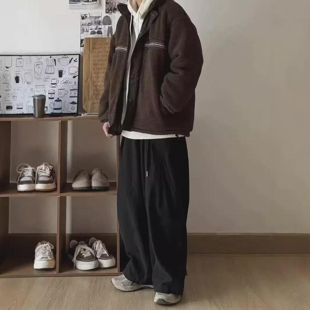 Men's Spring & Autumn Loose Fit Wide-Leg Japanese Straight Pants