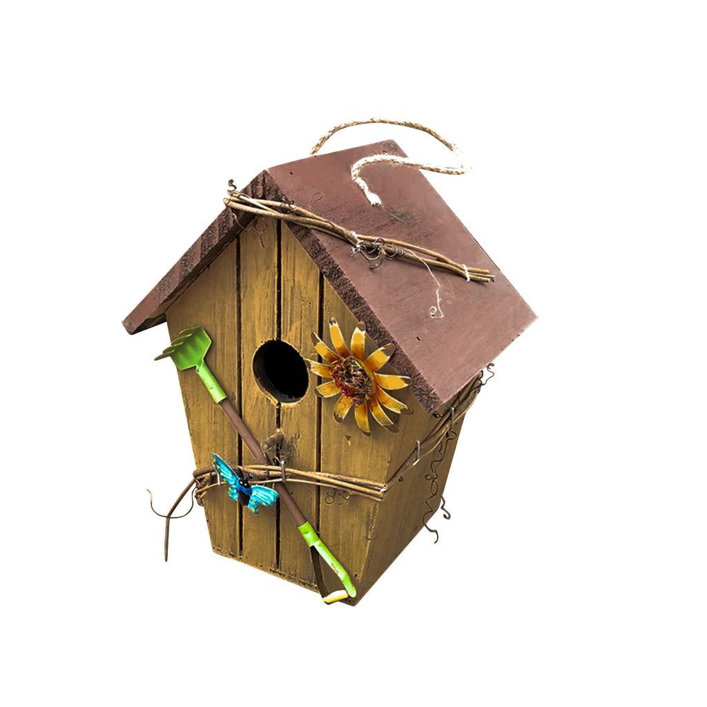 Bird Houses For Outside,Wooden Birdhouse Hanging For Outdoor Garden Patio Decoration Bird Hut Box For Wren Sparrow Hummingbird