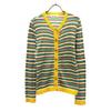 90s Old Border Pattern Long Sleeve Cotton Knit Cardigan Women Used