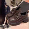 British Style Loafers Women's 2025 Spring New Heightened Platform Thick Heel Retro Mary Jane Single Shoes Small Leather Shoes Women