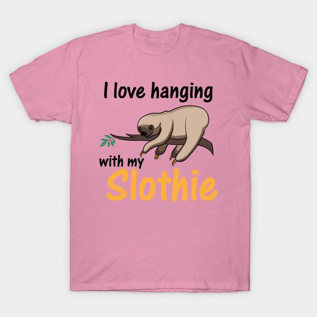 T Shirt Women I Love Hanging With My Slothie Harajuku Print Kawaii Tshirt Summer Short Sleeve Female T-Shirt Top Tee