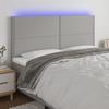 VidaXL LED Headboard Bedroom Furniture Double Bed Accessory Head of Bed Frame Interior Light Grey 3122298