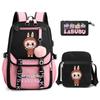3Pcs/set Cute  Printed Backpack with Shoulder Bag Pencil Case Schoolbag Teenager Student Boy Girl Large Capacity Bookbag