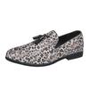 New Casual Leather Shoes Large Size Tassel Leopard Leather Shoes Men Loafers Flat Slip On Shoes Men Fashion British Style Loafers
