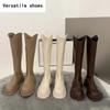 Designer Women Knee High Boots Fashion Back Zippers Knight Long Boots Square Heels Autumn Winter Ladies Shoes