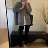 Double Zipper Lapel Thick Lazy Style Sweater Autumn and Winter Loose Large Size Solid Color Sweater Women
