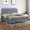 VidaXL Slat Bed Base with Mattress and LED, Upholstered Bed with Headboard, Double Bed, Adult Bedroom Bed, 3135542