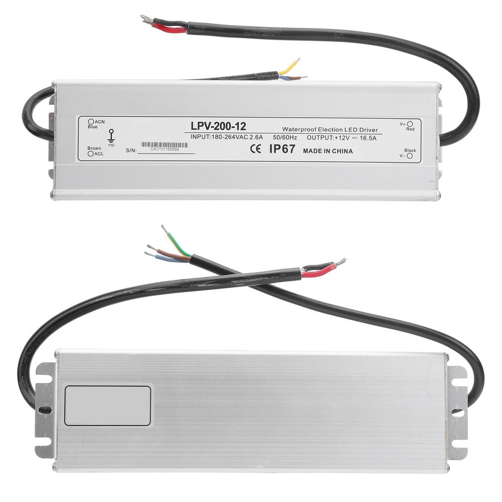 BERM Waterproof Power Supply for LED Light Industry Driver Equipment DC12V 200W LPV‑200‑12