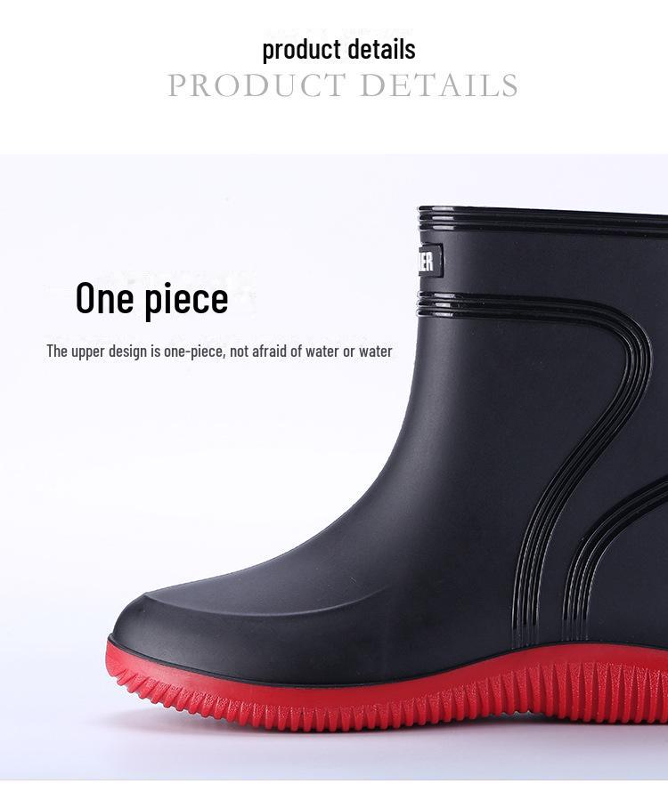 3306 Mid-Tube Fashion Rain Boots for Men and Women - Non-Slip, Waterproof, Thick Rubber Shoes, Ideal for Kitchen Work