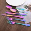 1/4Set Silver Food Portable Dinnerware Cutlery Stainless Steel Fkatware Fork Knife Spoon Dinner Set Silverware Tableware Set