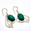 Malachite Gemstone 925 Silver Plated Handmade Jewelry Earring 1.51"