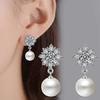 Latest Crystal Pearl Silver Plated Earrings for Women