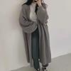 Korean Chic Autumn V-Neck Loose Lantern Sleeve Long Cardigan Sweater