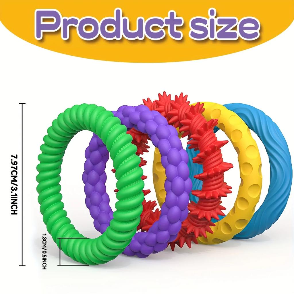 Sensory Fidget Toys for Teenager Adults - 5 Pack Stretchy Fidget Bracelet | Texture & Calming Autism Sensory Toys for Special