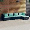Day and Night - Day and Night 5-piece Garden Furniture Set and Black Synthetic Rattan Cushions