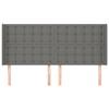 VidaXL Headboard with Ears Dark Grey 163x16x118-128 Cm Fabric3120021