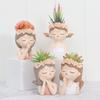 Nordic Cute Fairy Face Flower Pot Drainage Hole Succulent Cactus Planter Pot Garden