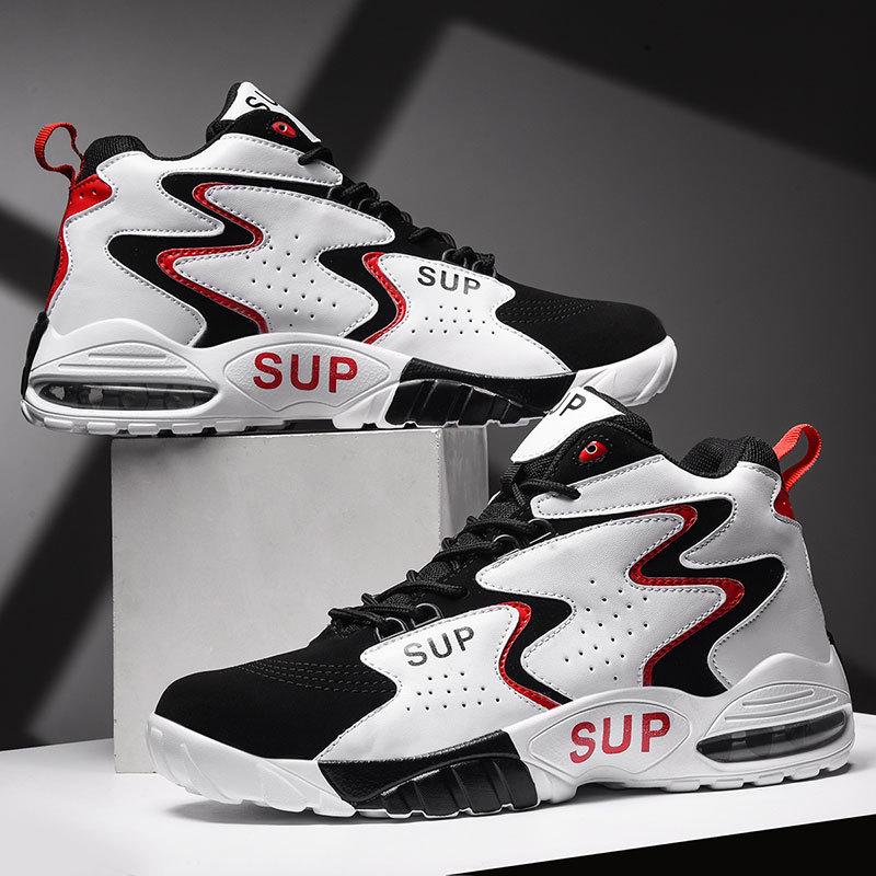 Men's Shoes Autumn and Winter New High-top Sports Shoes Men's Thick-soled Breathable Running Trendy Shoes Student Couple Basketball Casual Sneakers