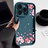 Soft TPU Silicone Phone Case For iPhone 15 16 14 Pro Max 11 12 13 Pro 16E XR 15 Plus Pink Peach Blossom Pattern Shockproof Cover