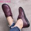 Fashion GKTINOO Spring Ladies Genuine Leather Handmade Shoes Women Hook &Loop Flat Shoes Women 2024 Autumn Soft Loafers Flats
