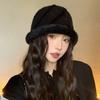 Plush Bucket Hat Women's Big Head Circumference Basin Hat Fashionable Versatile Winter Warm Bucket Hat