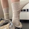 Mesh Hollowed Out White Pile Socks Thin Crew Socks Lolita Lace Socks  Women Ladies