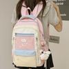 High Value, Fresh and Sweet, Contrasting Color Splicing Backpack, Casual and Lightweight Backpack for Junior High School Students