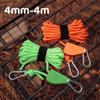 4mm 4m Rope Stopper Tightener with Carabiner Nylon Tent Wind Rope Fixed Buckle Adjustable Awning Wind Rope Tensioner for Camping