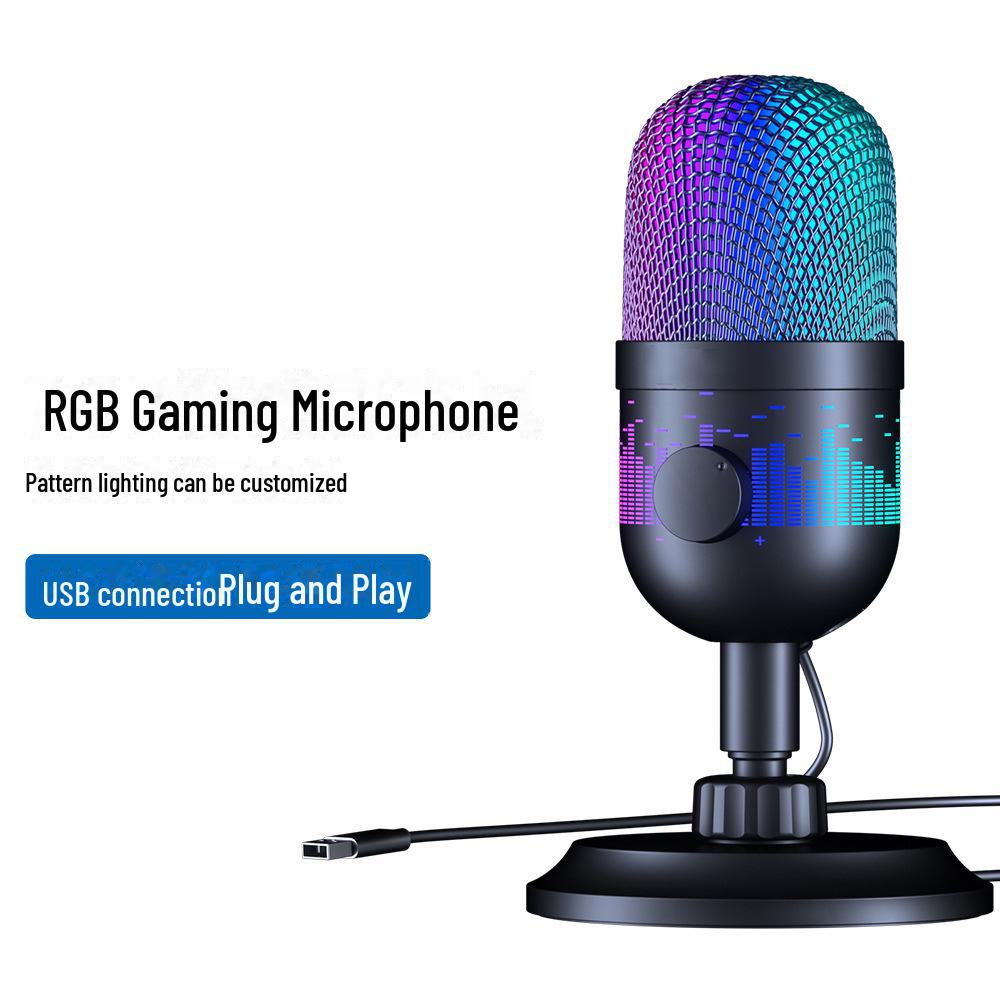 RGB Light USB Microphone for Live Streaming, Gaming, Karaoke and Mobile Use In Southeast Asia