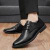 Men Leather Shoes Lace Up Wedding Business Men Casual Flats Shoe Luxury Brand Oxford Shoes Black Outdoor Men Platform Shoes