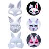 Hand Painted Blank Rabbit Mask DIY Matte White Bunny Masquerade Women Mask Halloween Party PVC Rabbit Unpainted Decorative Masks