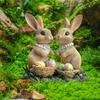 Easter Rabbit and Eggs Garden Stake Acrylic Waterproof Outdoor Decoration Yard Ornament for Seasonal Celebration
