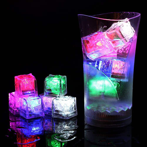 Set of 12 LED Sensor Ice Lights, Multicolored, Glowing Ice Cubes for Parties, Champagne Towers, Weddings, Year-End Parties, and Bar Decorations