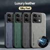 Luxury Leather Case For Redmi Note 14 13 Pro Plus Poco F6 X6 X5 14T 13T Pro Cover With Metal Plate Support Car Hold