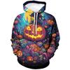 Novelty Halloween Pumpkin Graphic Hoodie Men 3D Printed Skull Sweatshirt Casual Long Sleeve Pullovers Tops Autumn Casual Hoodies