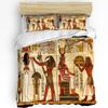 Hieroglyphic Carvings Ancient Egyptian Temple 3pcs Bedding Set For Double Bed Home Textile Duvet Cover Quilt Cover Pillowcase