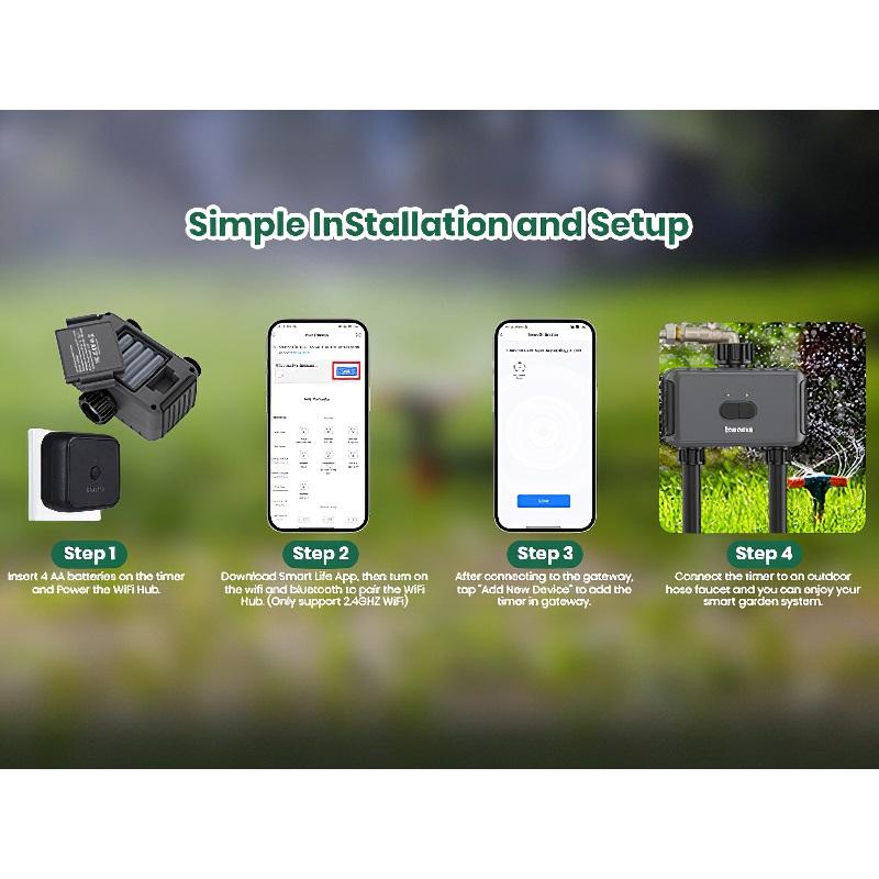 Garden Irrigation Watering System, Automatic Water Timer, Remote Sprinkler Programmer