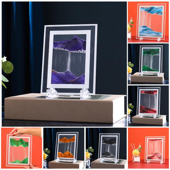 Hourglass Picture Dynamic Art In 3D Rectangular Moving Sandscapes Motion for Gifts